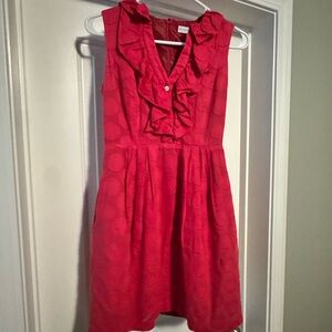 Madison Leigh Vibrant Red Ruffle Mini Dress